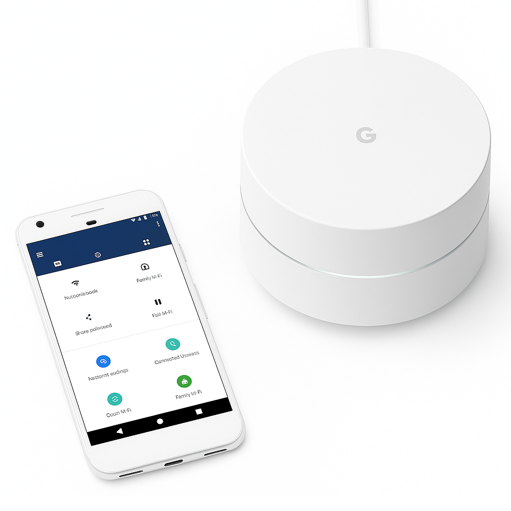 روتر Google WiFi AC-1304 داخل جعبه و متعلقات